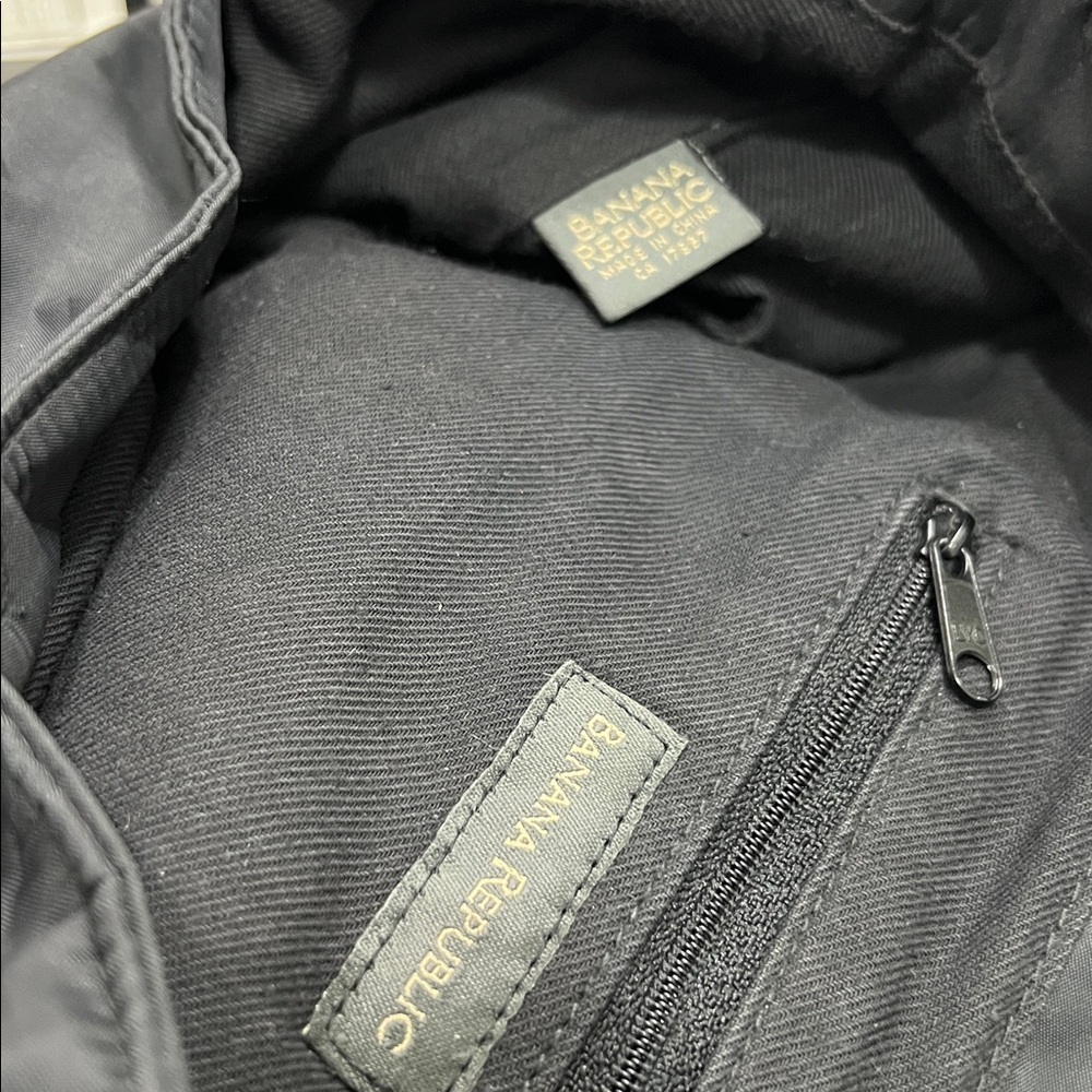 Banana Republic Black Nylon Tote Bag with Bamboo Handles | - Picture 10 of 10